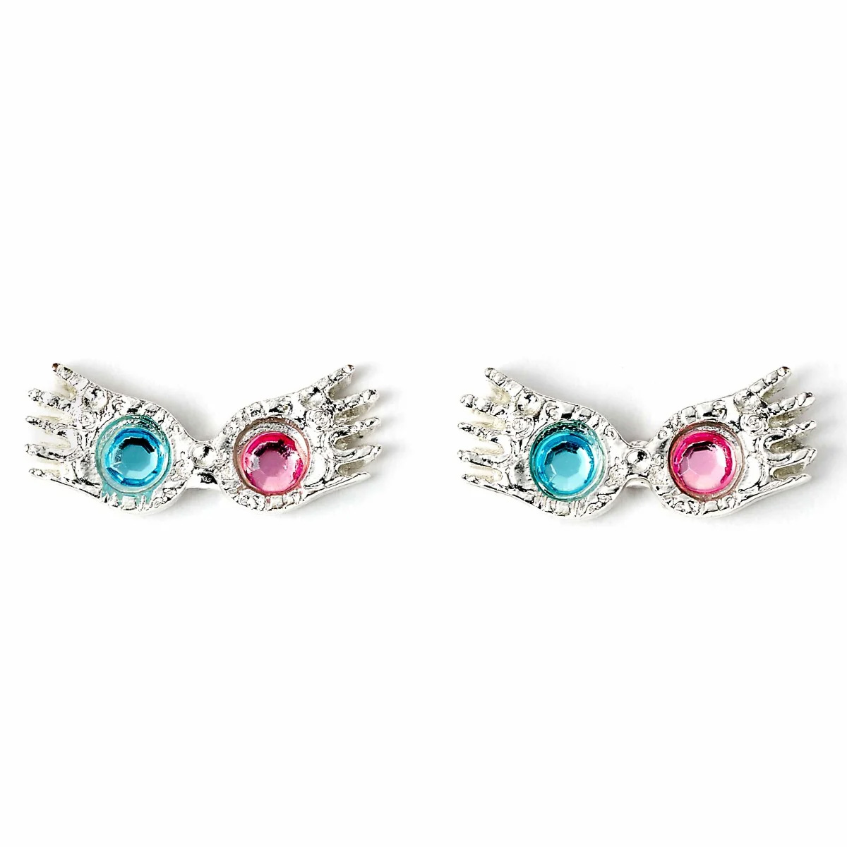 Portez un peu de magie lunaire avec ces boucles d’oreilles lunette Spectrespecs : cristaux bleus et roses scintillent, parfaites pour tout fan d’Harry Potter. Officielles, sans nickel, idéales au quotidien ou pour un look enchanté.