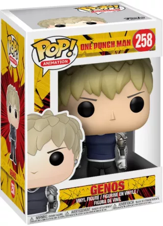 Figurine vinyl officielle de Genos issue de l’anime One Punch Man — version Pop! #258, idéal pour les fans et collectionneurs d’anime. Un incontournable dans toute collection Pop! One Punch Man.