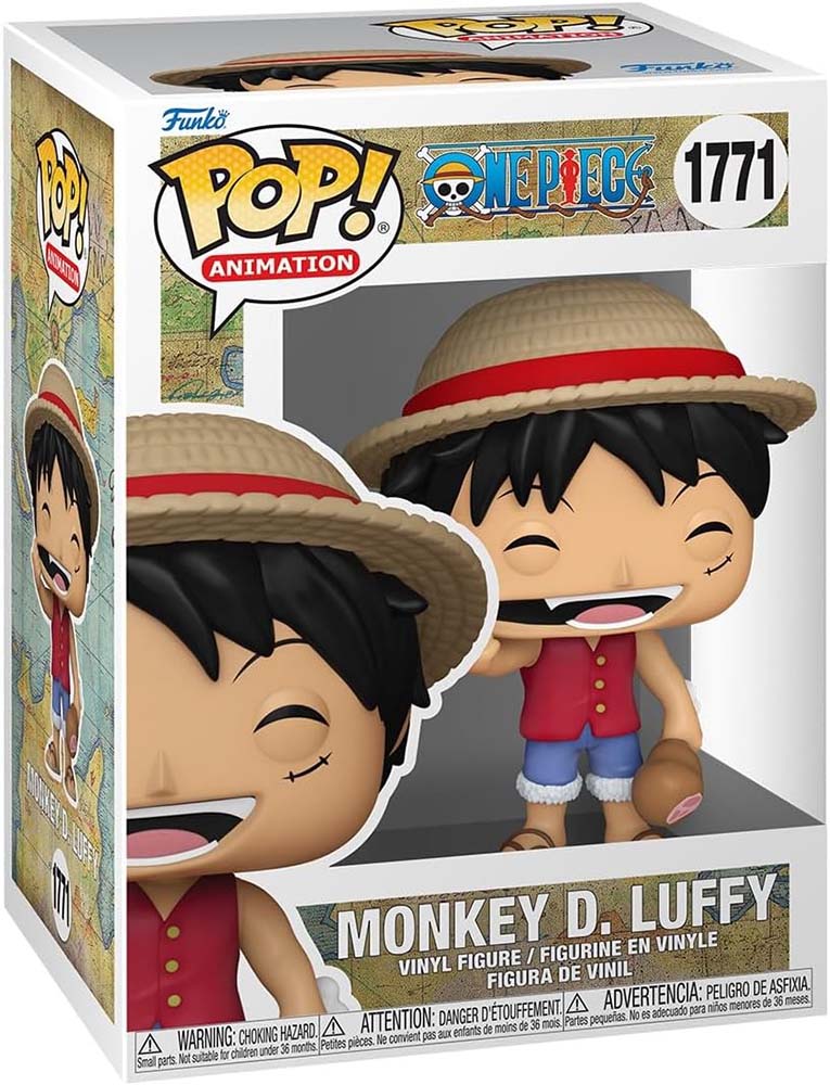 Affichez la joie et la détermination de Luffy avec cette figurine Funko Pop! Luffy #1771, arborant son chapeau de paille et un morceau de viande. Un must pour tout fan de One Piece.