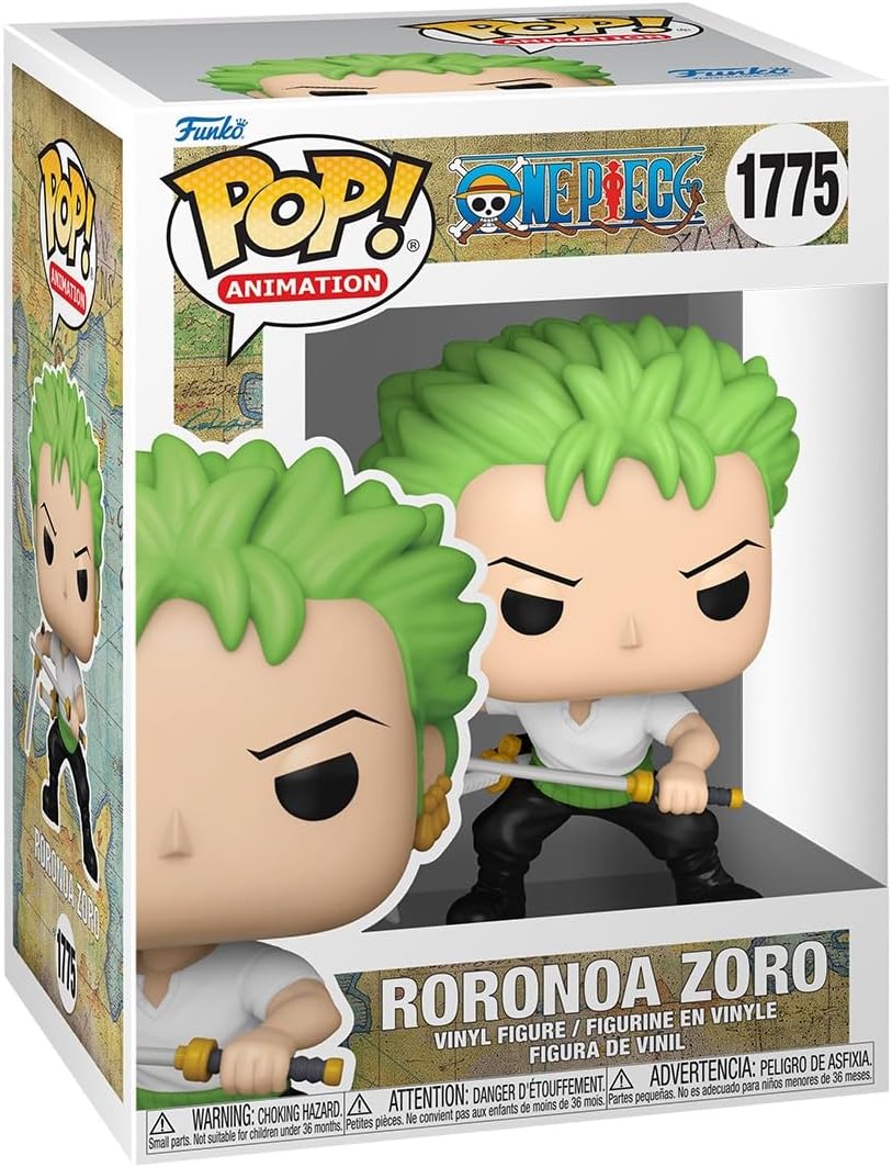Présentez Zoro en posture de combat, épées à la main – la Pop! #1775 capture le maître escrimeur avec intensité. Un must pour les fans de One Piece.