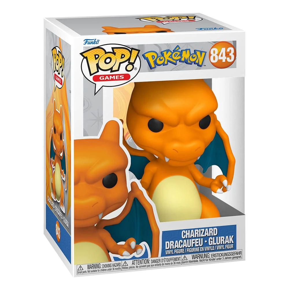 Apportez la puissance du type Feu à votre collection avec Dracaufeu Funko Pop! #843 : posture prête à cracher des flammes, design fidèle et taille standard.