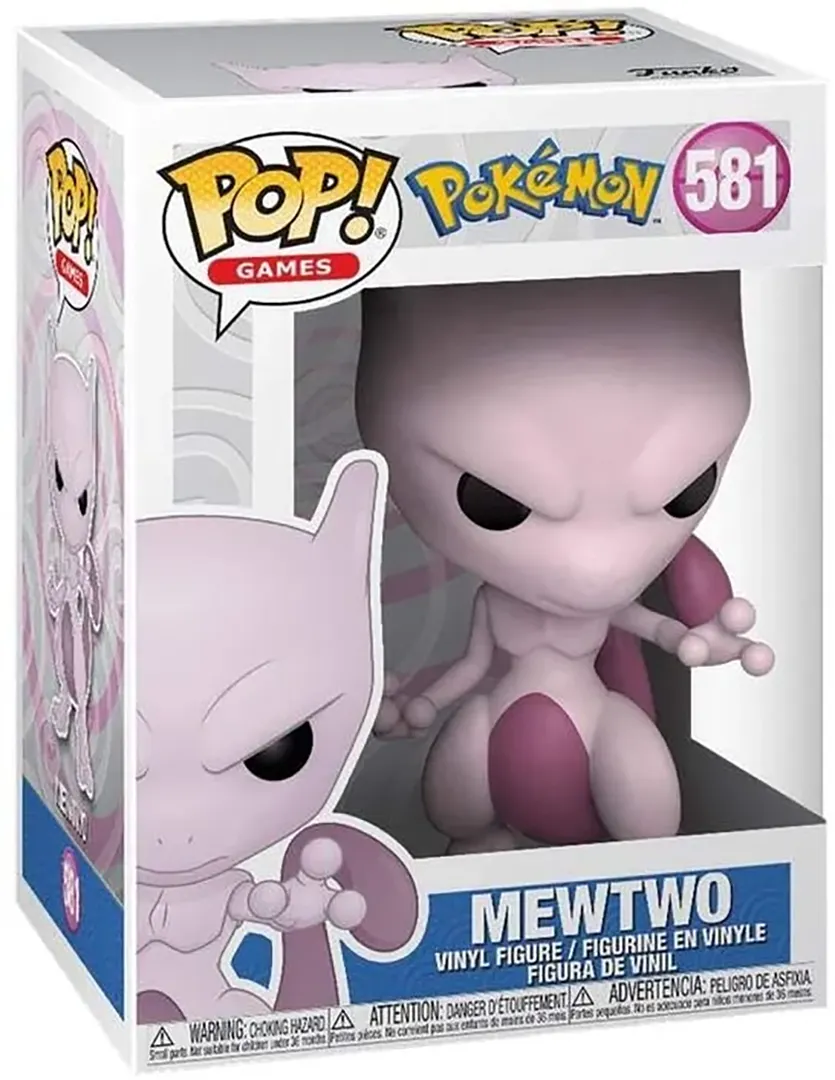 Ajoutez la puissance psychique à votre collection avec Mewtwo Pop! #581 : posture intense, une pièce incontournable pour fans de Pokémon.