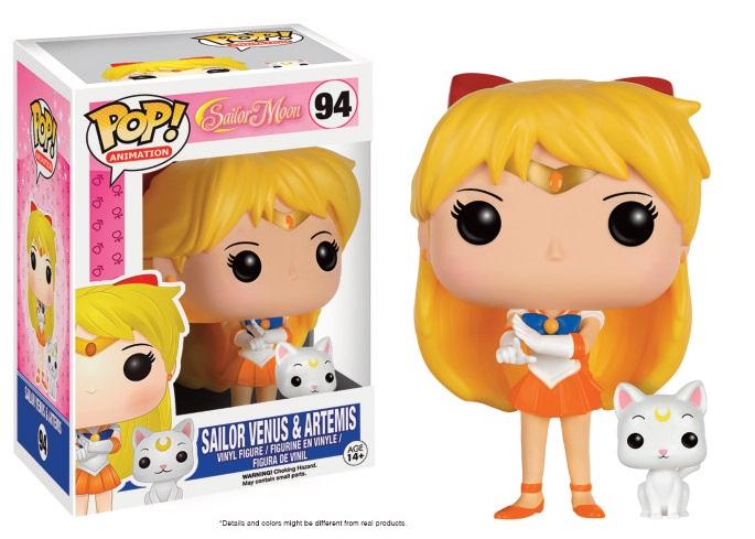 Célébrez l'éclat et le courage avec cette lumineuse figurine Funko Pop de Sailor Venus, accompagnée de son fidèle compagnon Artemis, de la série "Sailor Moon".