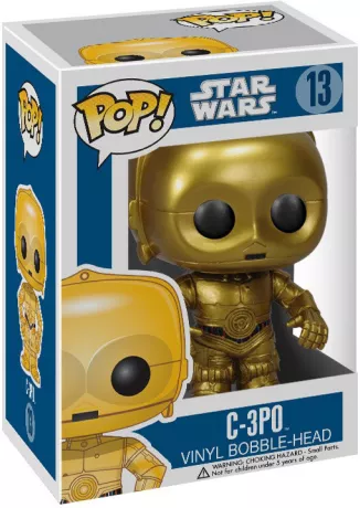 Le fameux droïde protocolaire C-3PO en version Pop! #13 : une pièce emblématique pour tout fan de la saga Star Wars et collectionneur de vinyls.