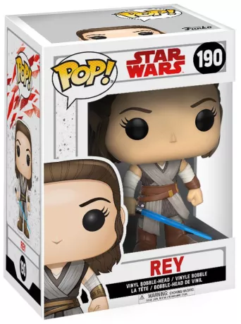 La courageuse Rey, héroïne de la saga Star Wars : The Last Jedi (#190), arrive en version Pop! officielle : parfait pour collectionner et exposer votre allégeance à la Résistance.
