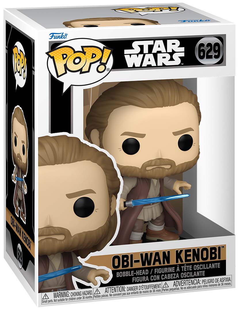 Figurine Funko Pop! d'Obi-Wan Kenobi en posture de combat, issue de la série 