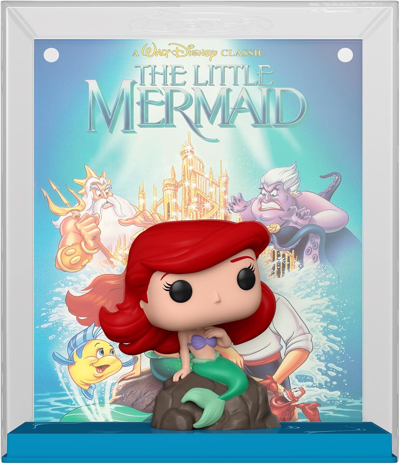 Célébrez l'héritage de La Petite Sirène avec cette Funko Pop! exclusive d'Ariel, accompagnée de la jaquette VHS originale du film.