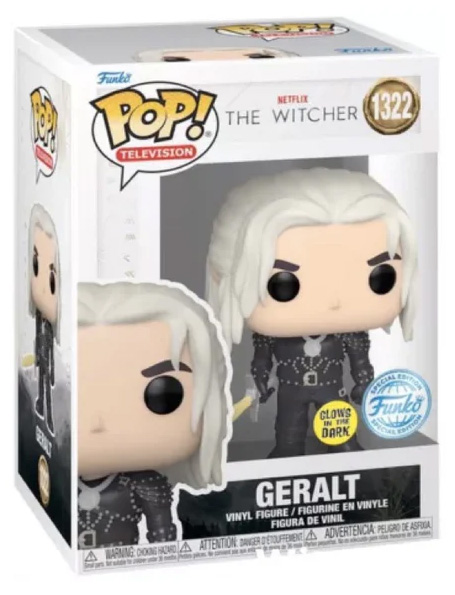 Figurine Funko Pop! exclusive de Geralt de Riv avec effet phosphorescent.