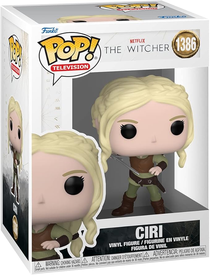 Figurine Funko Pop! de Ciri en tenue d'entraînement, inspirée de la série "The Witcher".