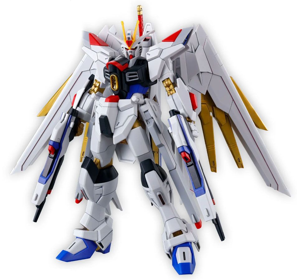 Retrouvez la puissance héroïque du Mighty Strike Freedom issu de Mobile Suit Gundam SEED FREEDOM. Modèle 1/144 Premium, articulé, avec effets métallisés et arsenal complet – parfait pour les collectionneurs !